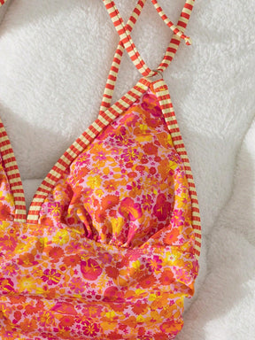 Tankini Cintura Alta Floral Retrô