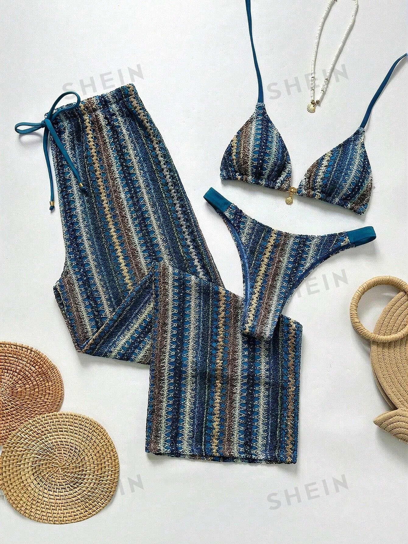 Conjunto Biquíni Tricô 3 Peças Mia