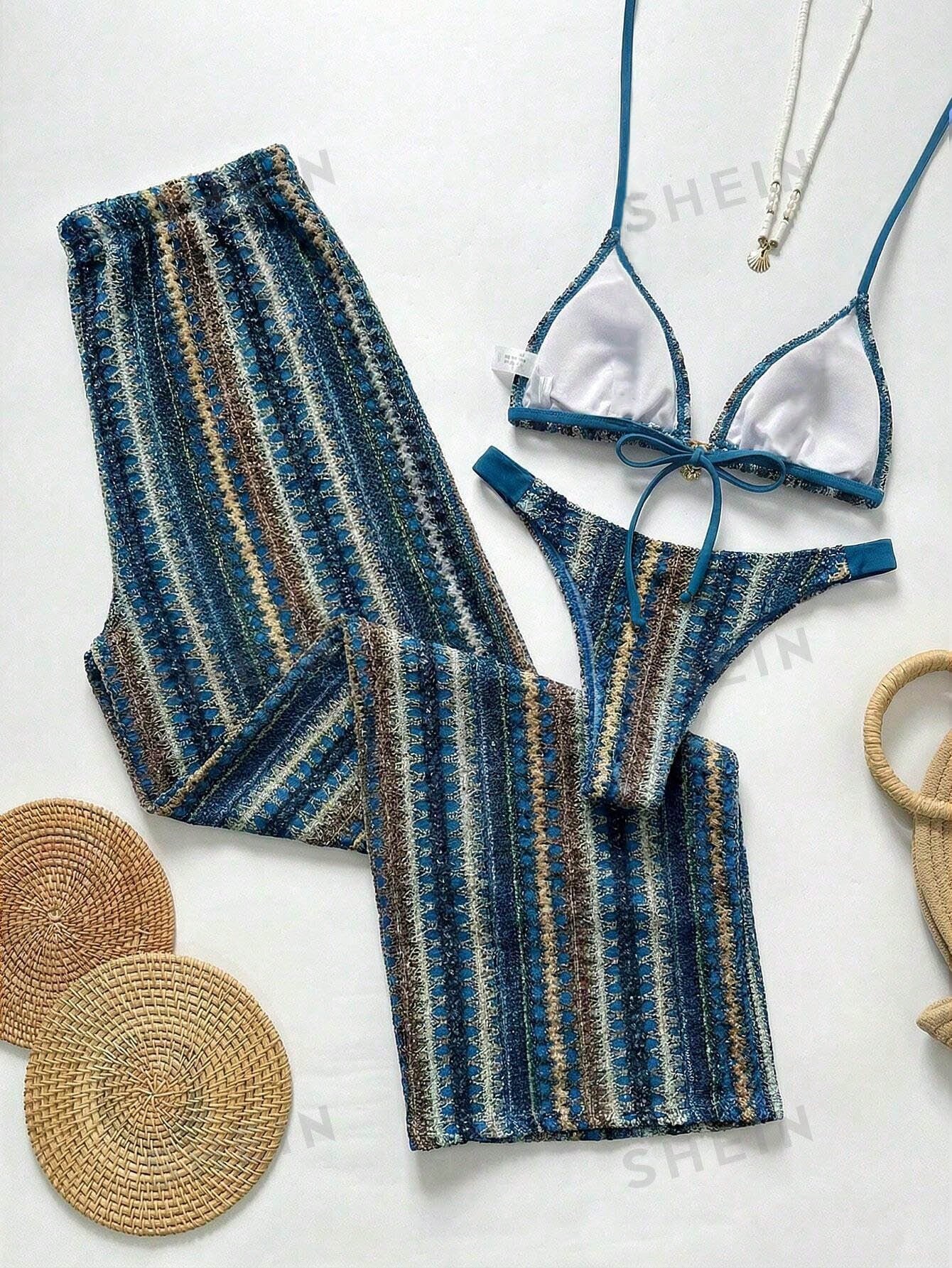 Conjunto Biquíni Tricô 3 Peças Mia
