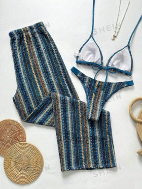 Conjunto Biquíni Tricô 3 Peças Mia