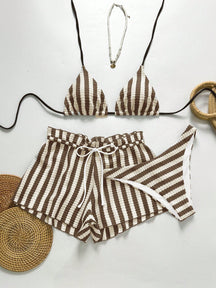 Conjunto Biquíni 3 Peças Tricô Resort