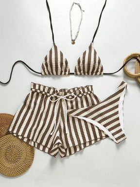 Conjunto Biquíni 3 Peças Tricô Resort