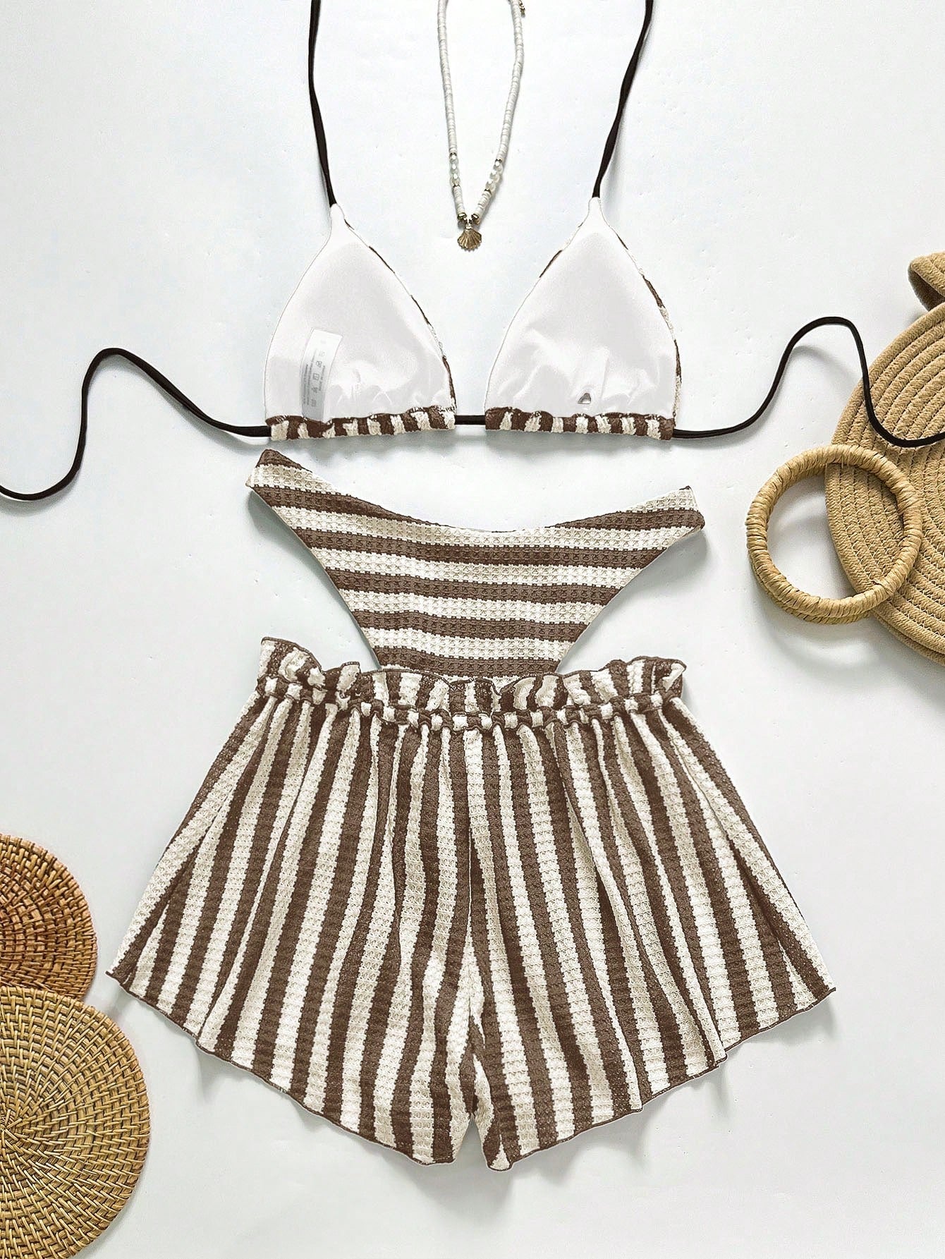Conjunto Biquíni 3 Peças Tricô Resort