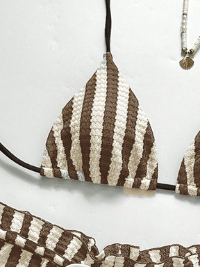 Conjunto Biquíni 3 Peças Tricô Resort