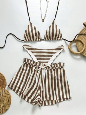 Conjunto Biquíni 3 Peças Tricô Resort
