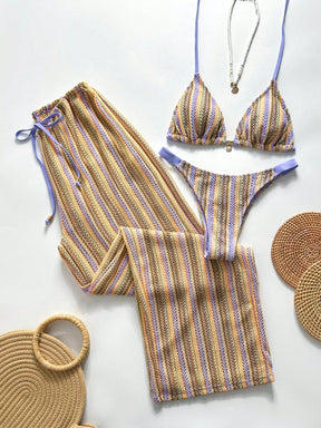 Conjunto Biquíni Tricô 3 Peças Mia
