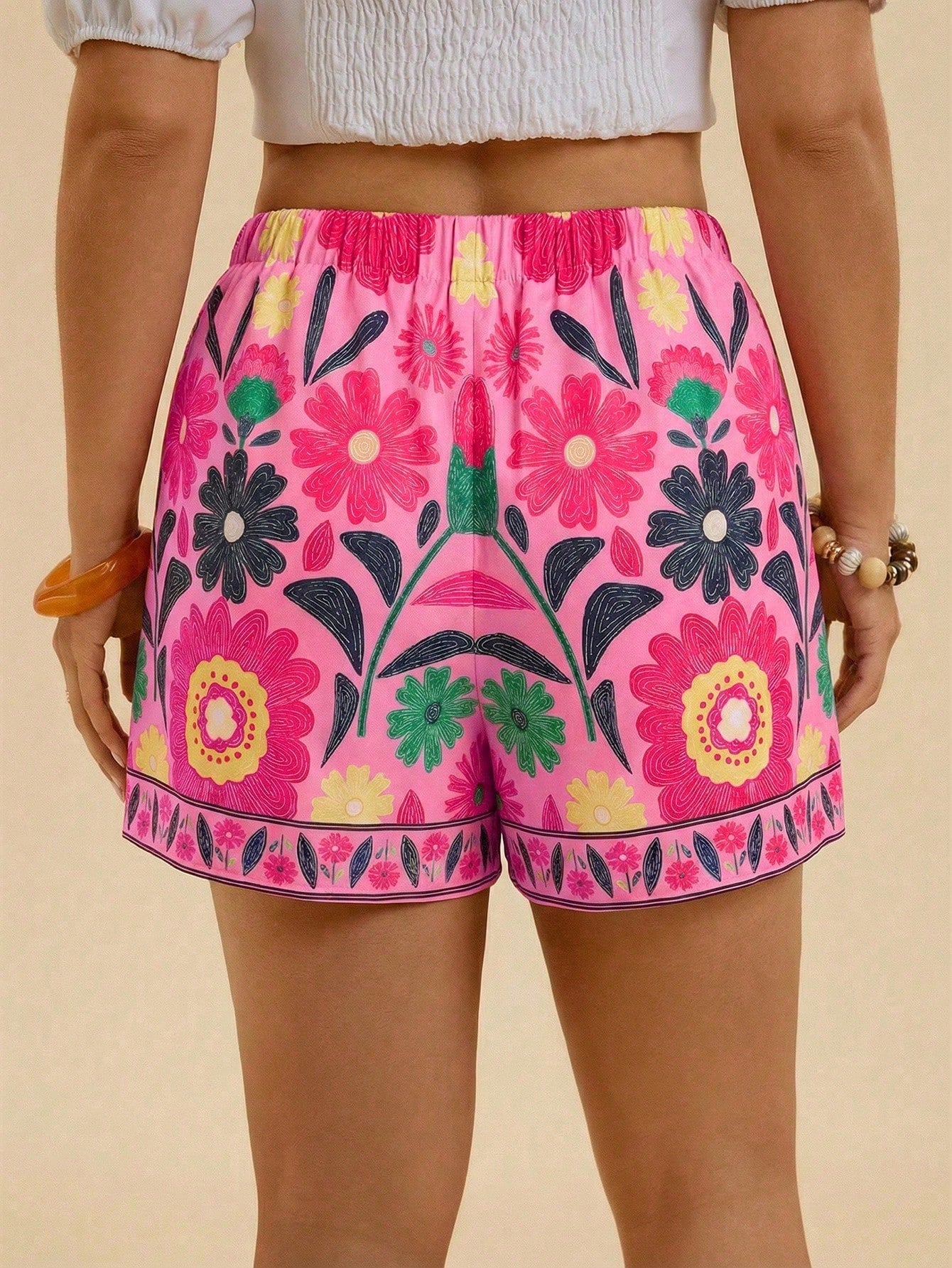 Shorts Casual de Praia Plus Size Zoe