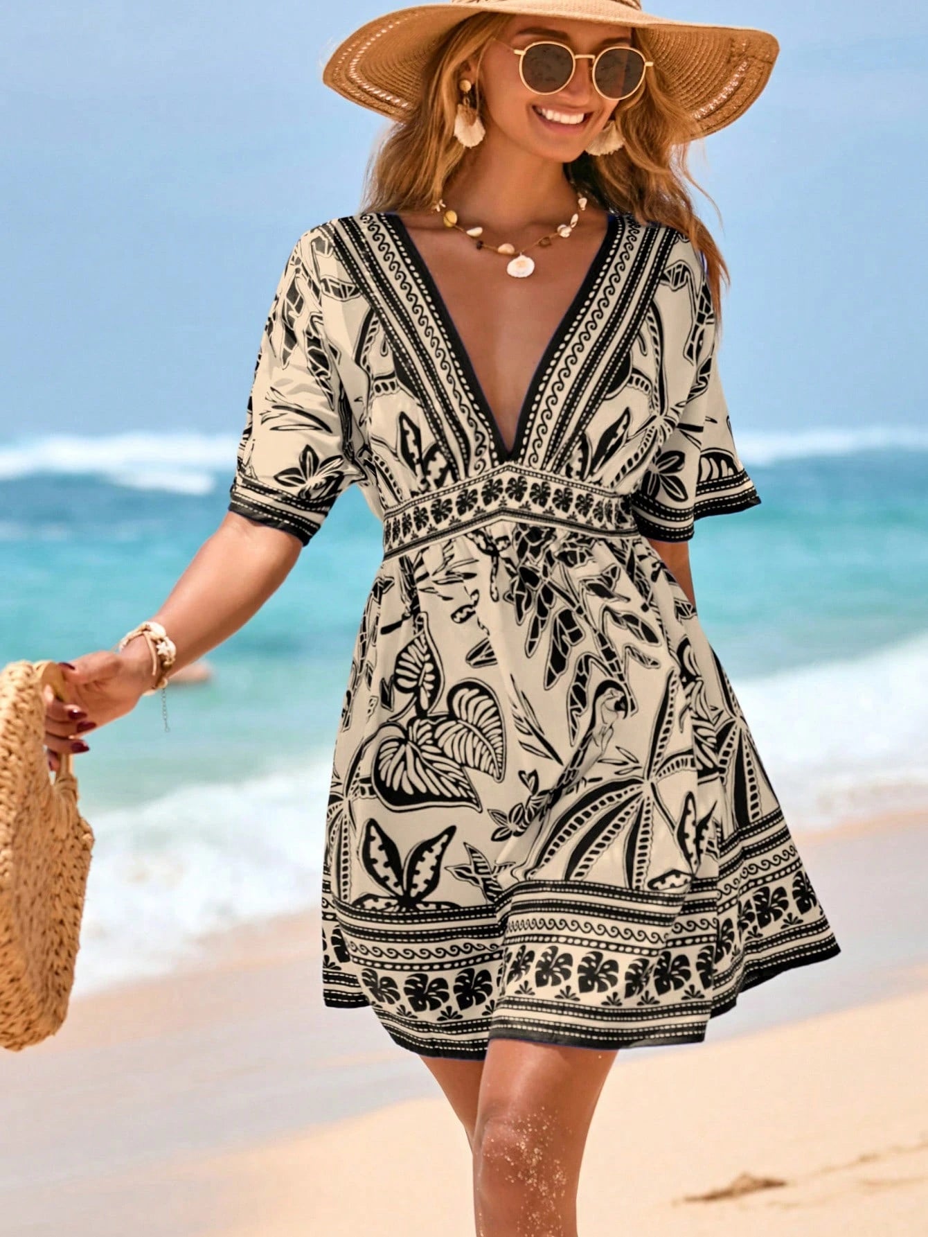 Saída de Praia Vestido Tropical Lívia
