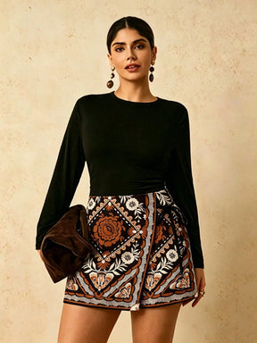 Shorts Casual de Praia Plus Size Zoe