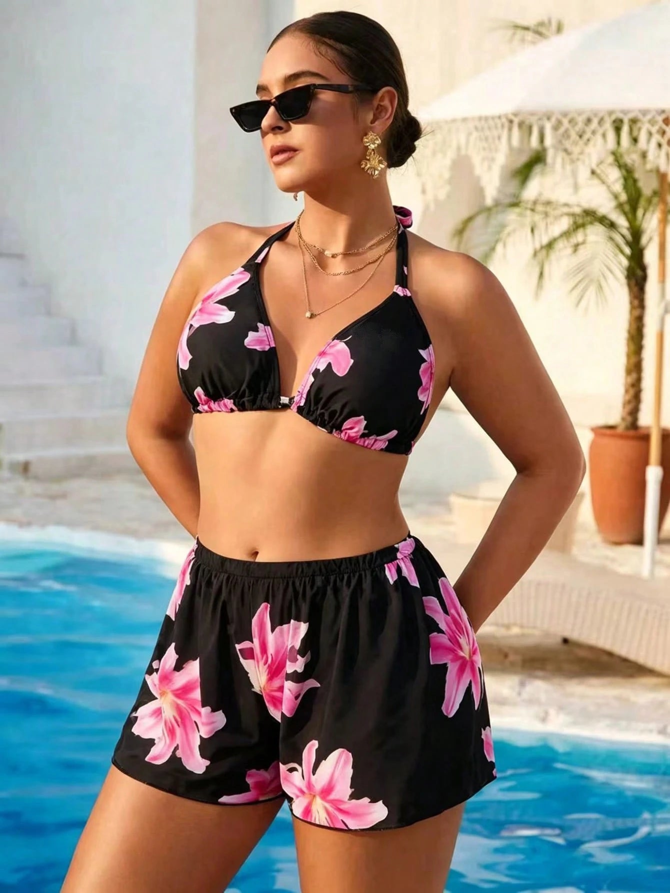 Conjunto Biquíni 3 Peças Tropical Plus Size
