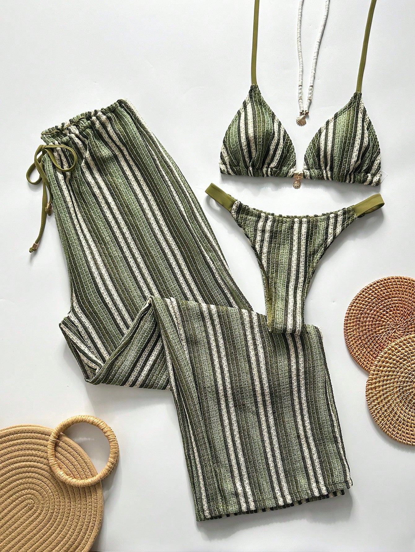 Conjunto Biquíni Tricô 3 Peças Mia