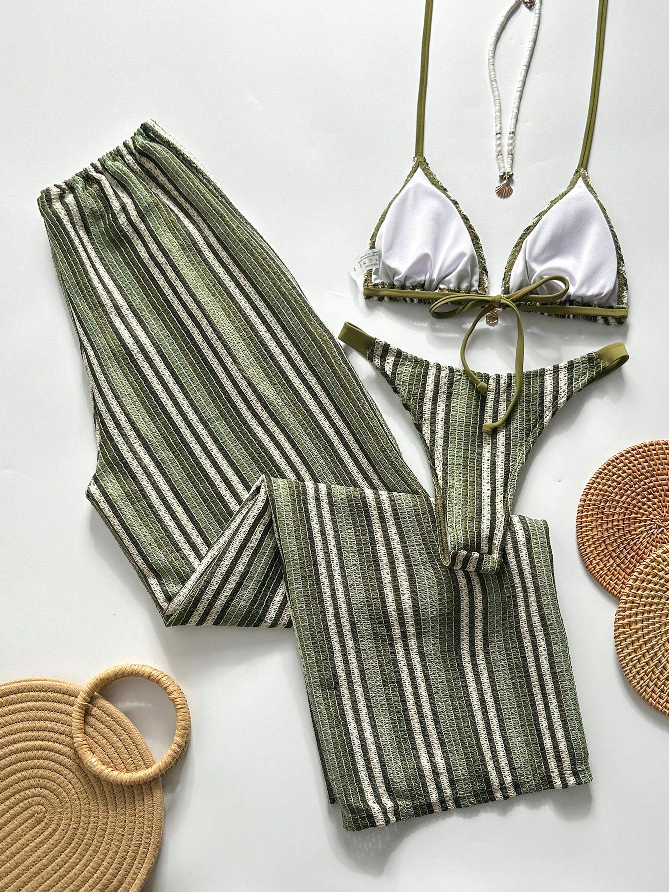 Conjunto Biquíni Tricô 3 Peças Mia