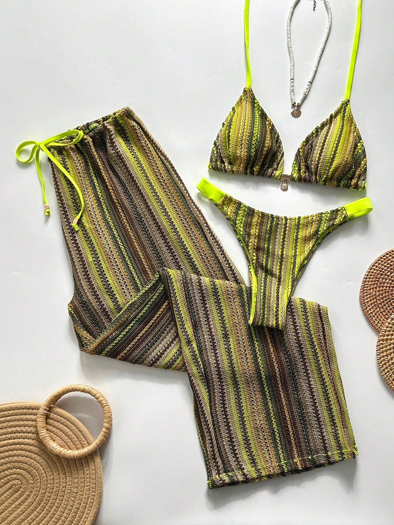 Conjunto Biquíni Tricô 3 Peças Mia