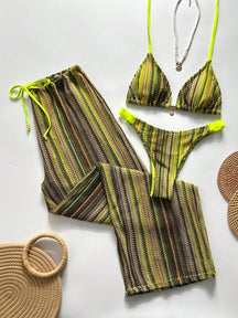 Conjunto Biquíni Tricô 3 Peças Mia