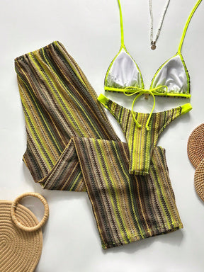 Conjunto Biquíni Tricô 3 Peças Mia