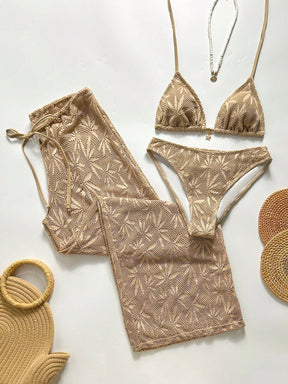 Conjunto Biquíni Tricô 3 Peças Mia