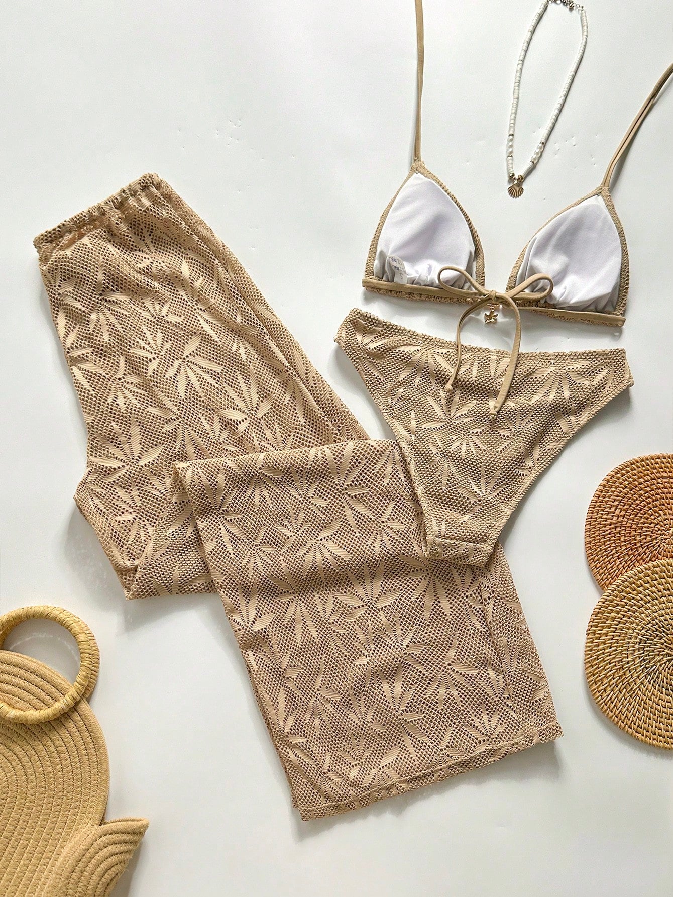 Conjunto Biquíni Tricô 3 Peças Mia