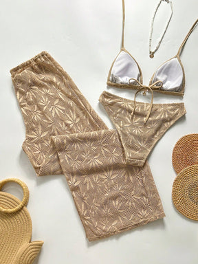 Conjunto Biquíni Tricô 3 Peças Mia