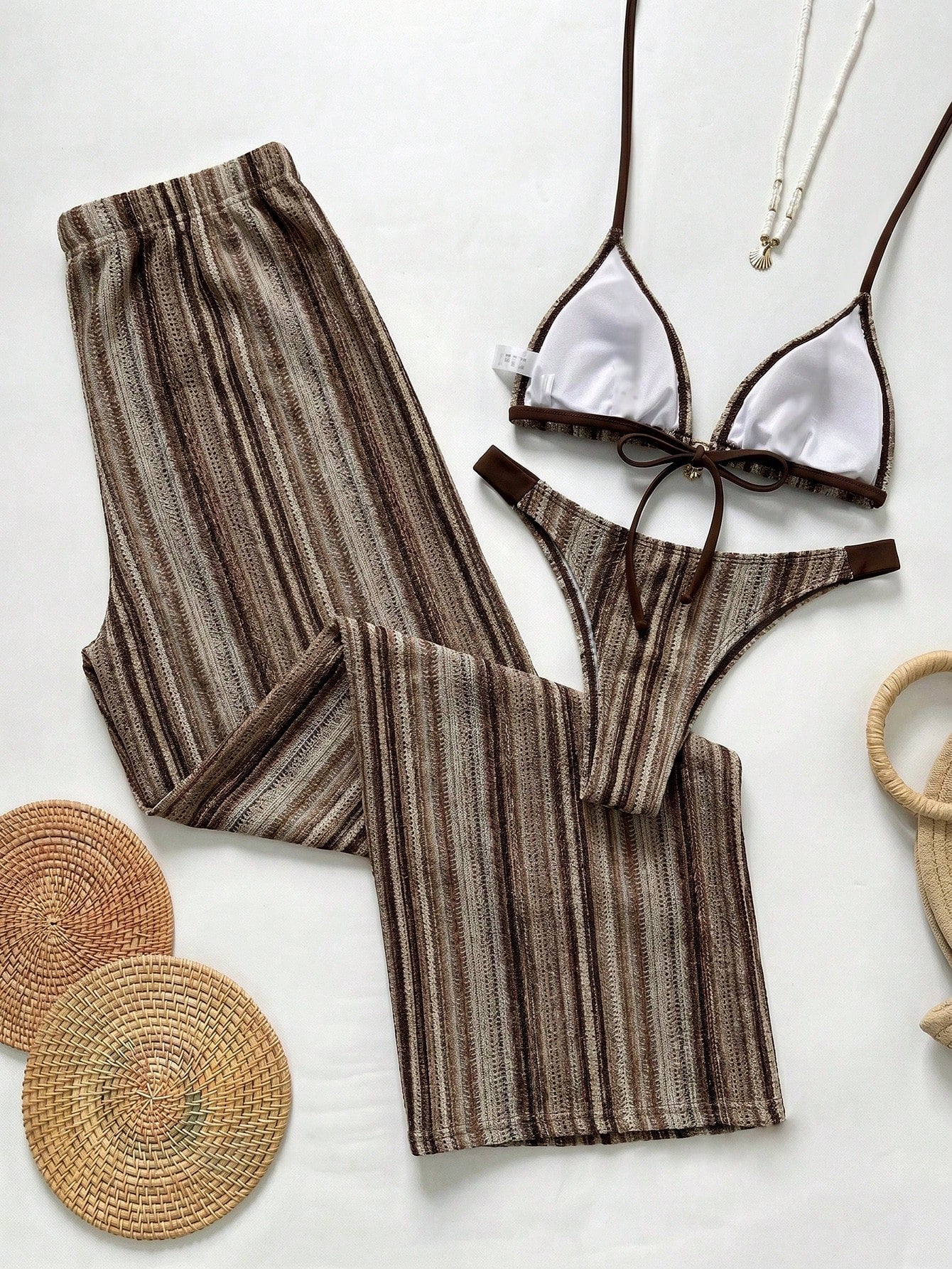 Conjunto Biquíni Tricô 3 Peças Mia