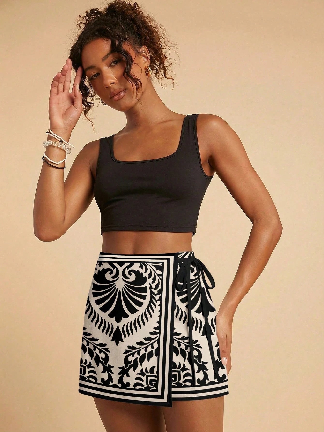 Shorts Casual de Praia Plus Size Zoe