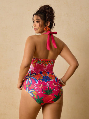 Maiô Plus Size Luxo Tropical Ísis
