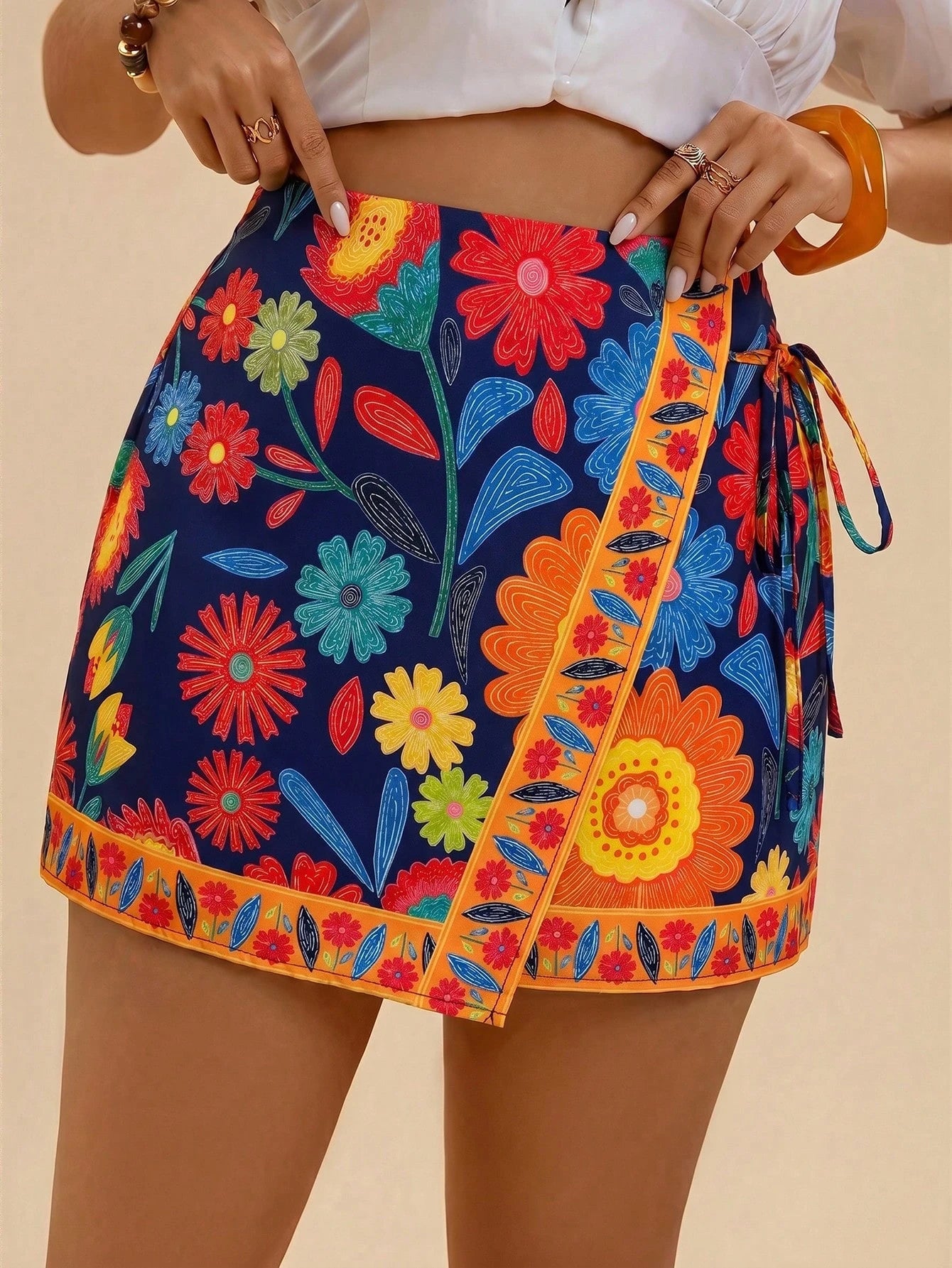 Shorts Casual de Praia Plus Size Zoe