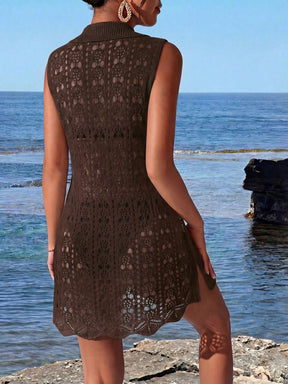 Saída de Praia Vestido Crochê Resort