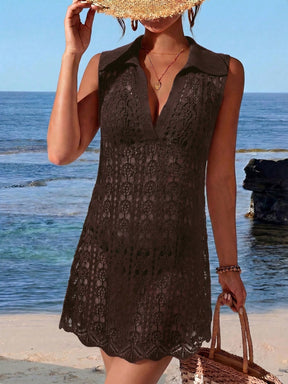 Saída de Praia Vestido Crochê Resort