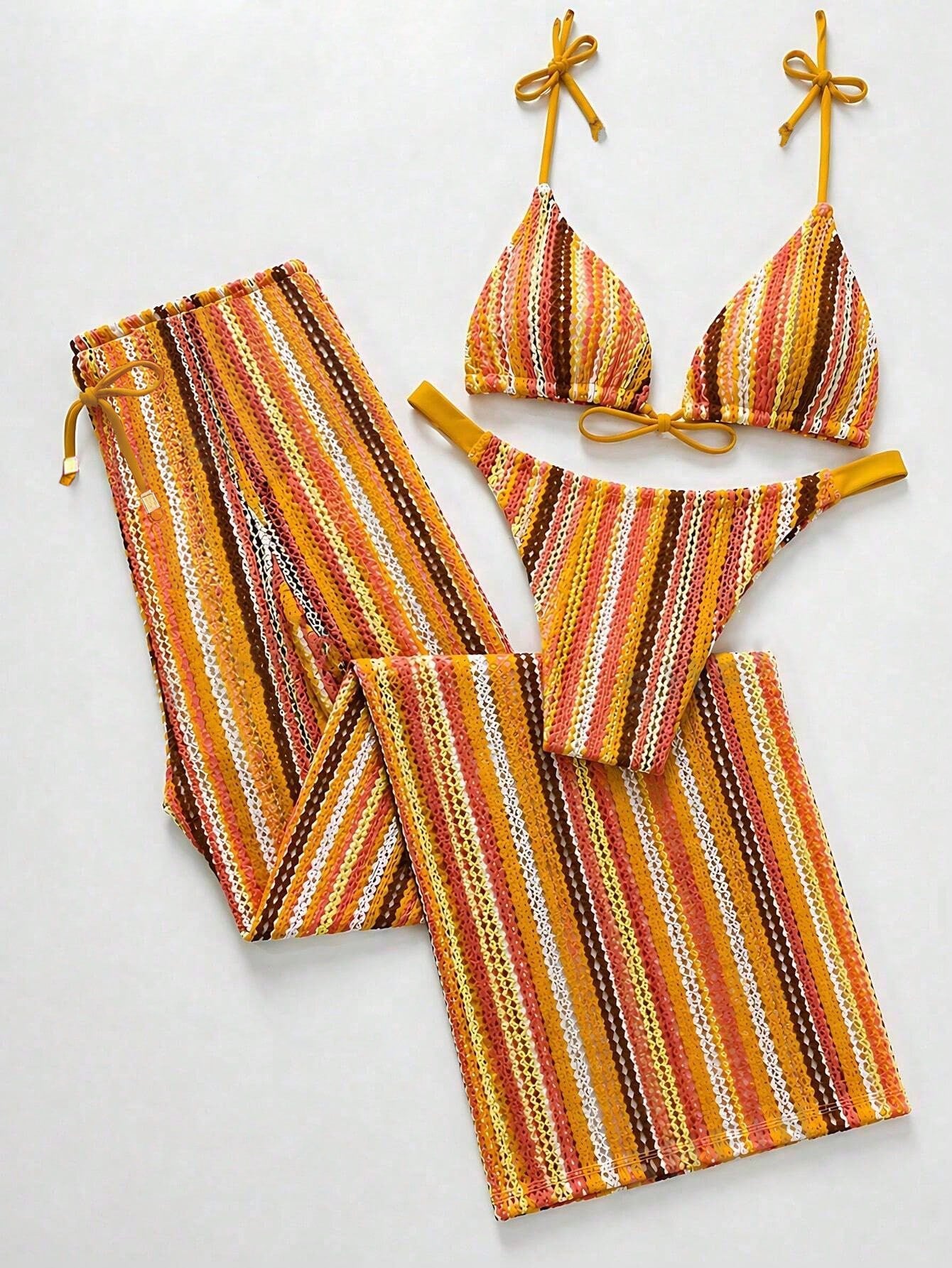 Conjunto Biquíni Tricô 3 Peças Mia