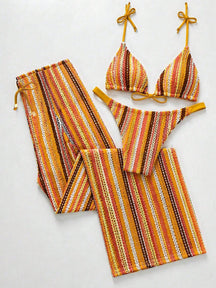 Conjunto Biquíni Tricô 3 Peças Mia