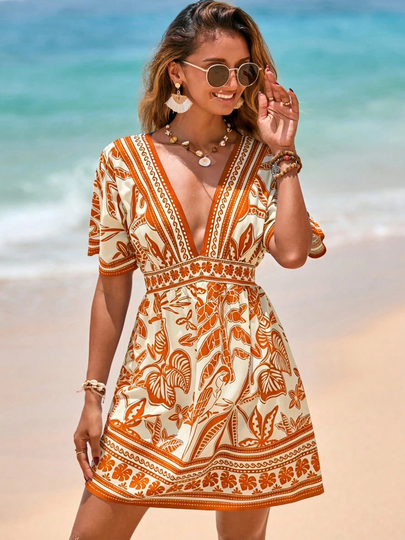 Saída de Praia Vestido Tropical Lívia