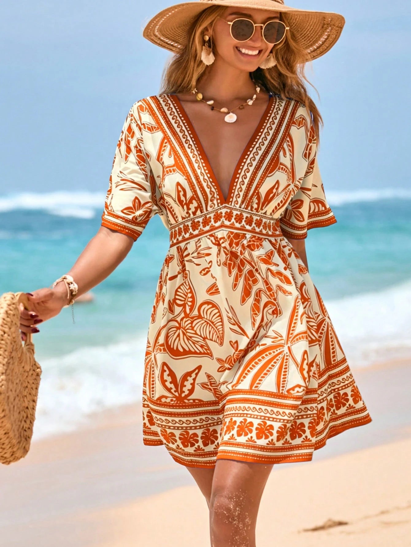 Saída de Praia Vestido Tropical Lívia