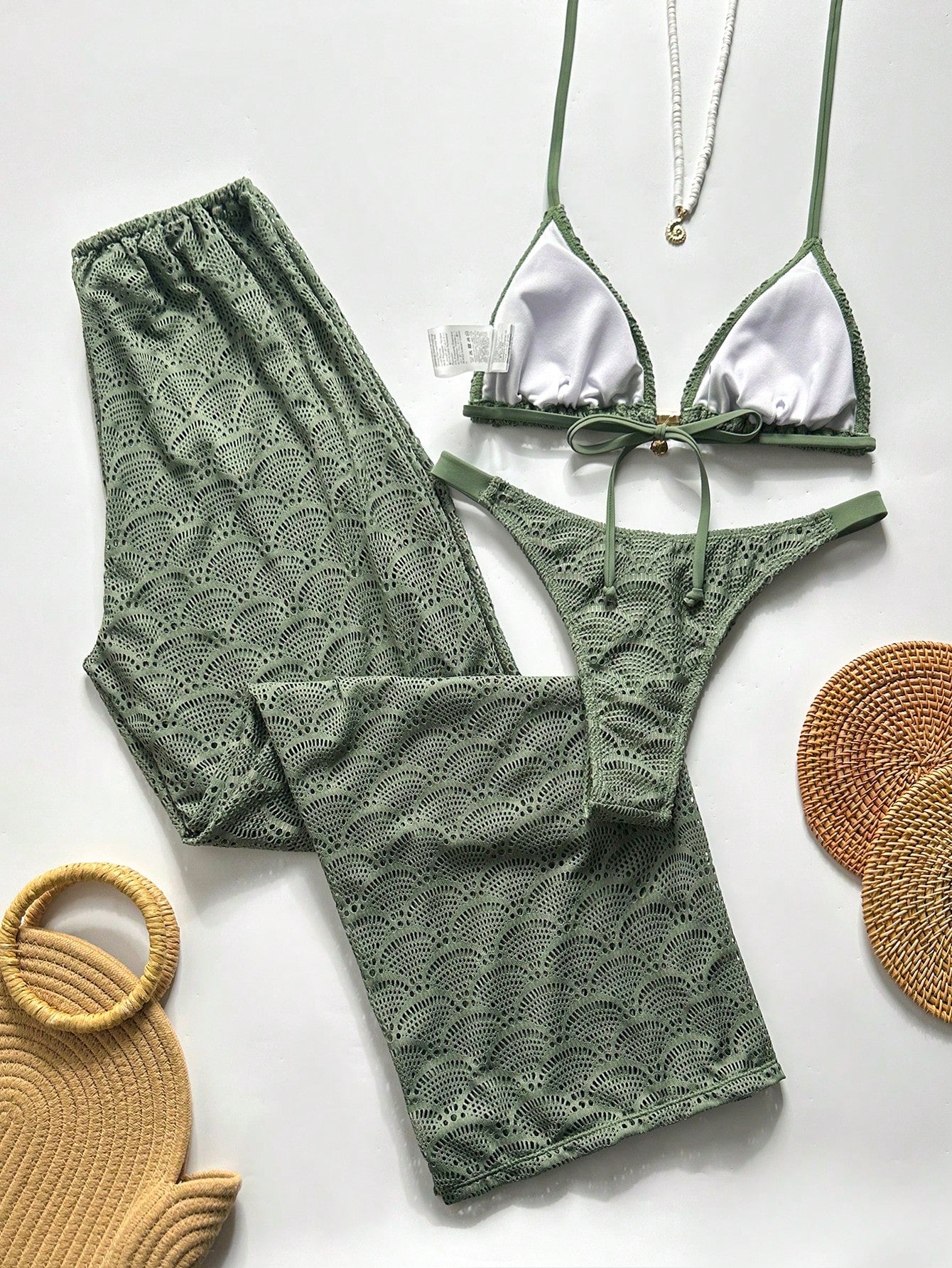 Conjunto Biquíni Tricô 3 Peças Mia