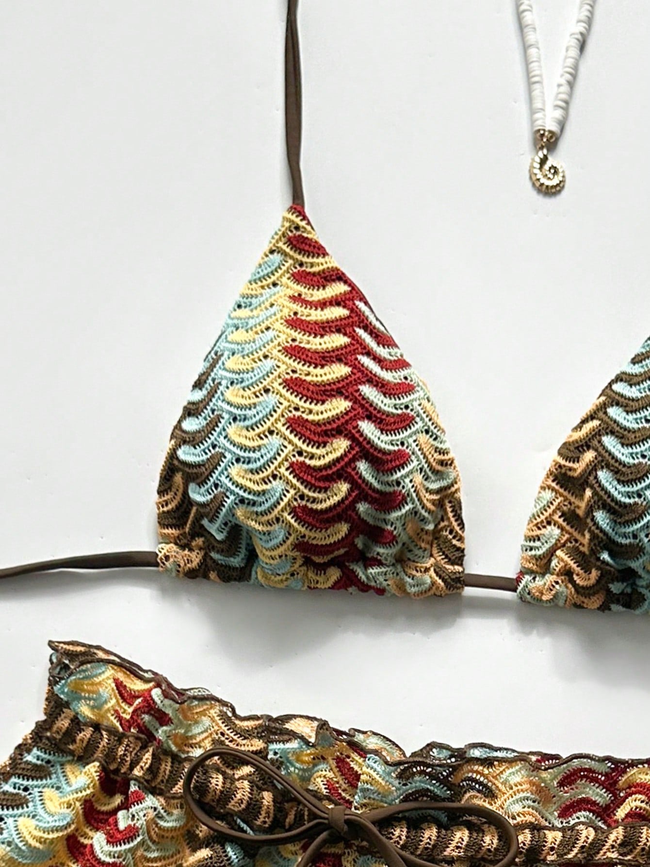 Conjunto Biquíni 3 Peças Tricô Resort