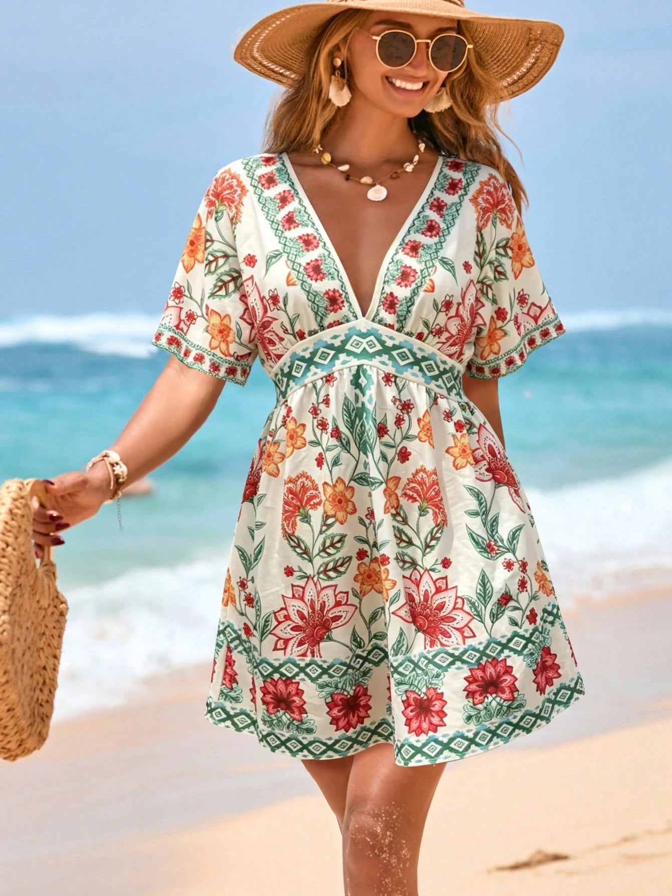 Saída de Praia Vestido Tropical Lívia
