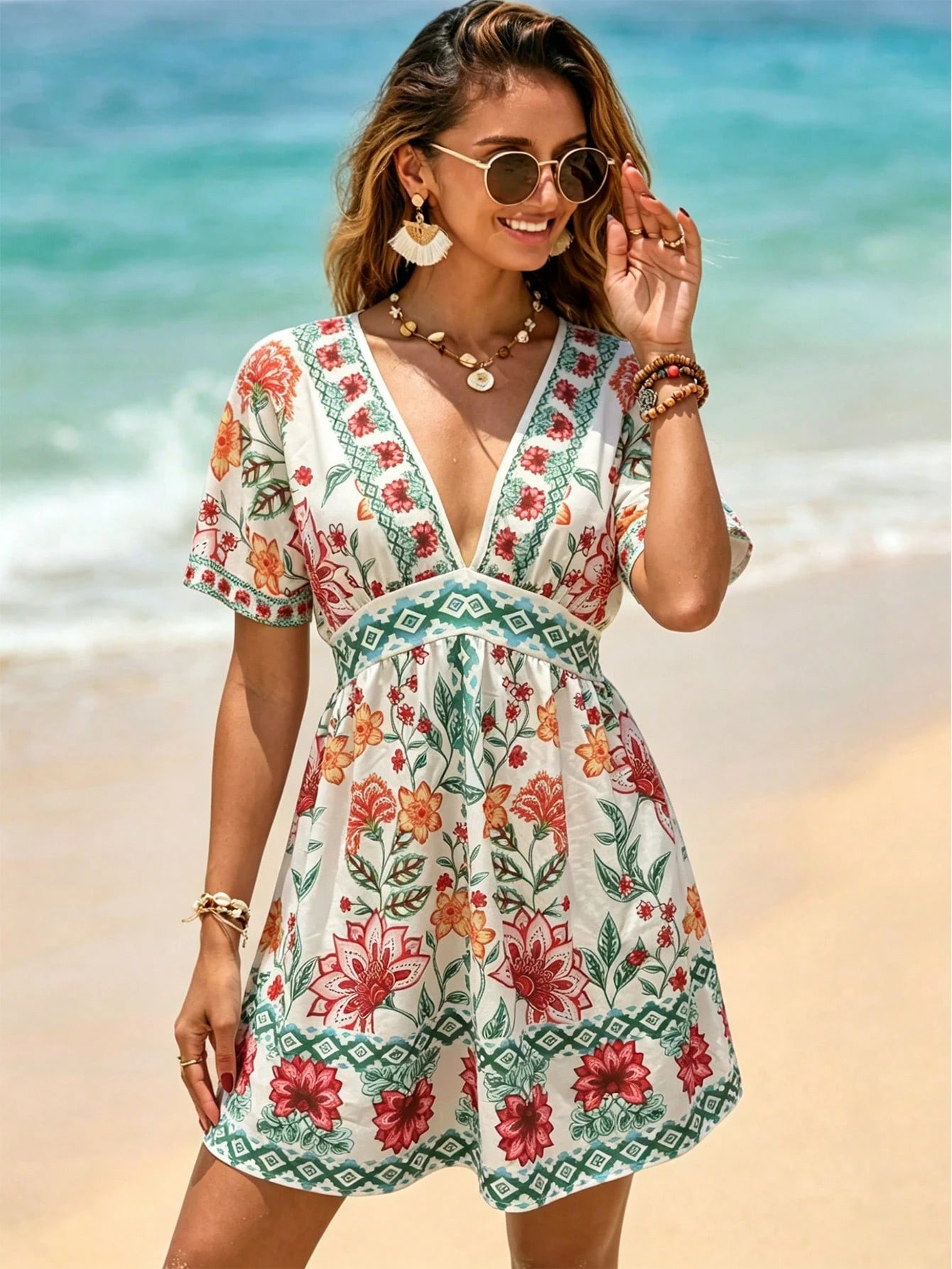 Saída de Praia Vestido Tropical Lívia