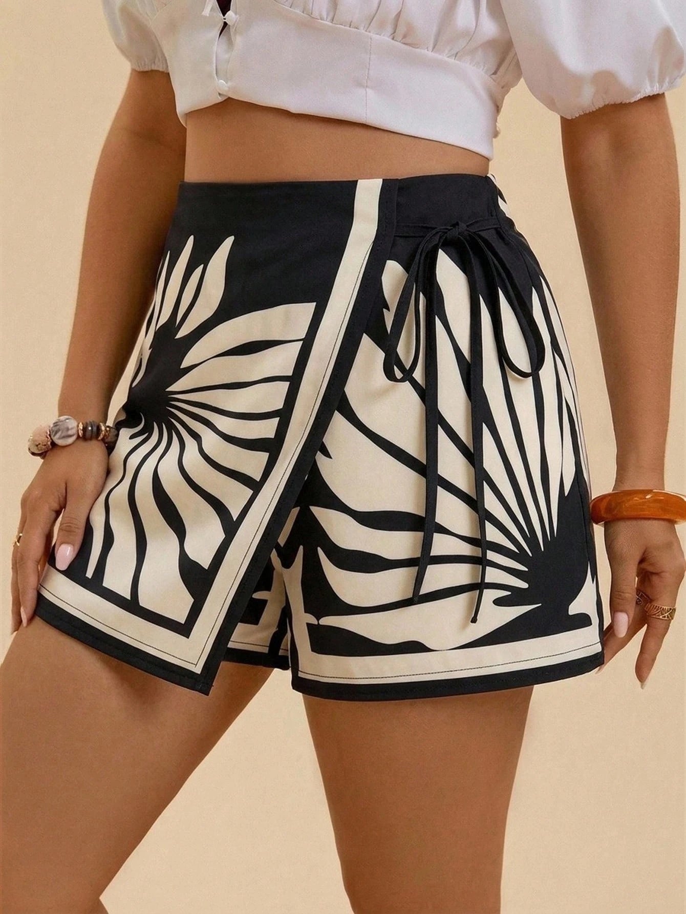 Shorts Casual de Praia Plus Size Zoe