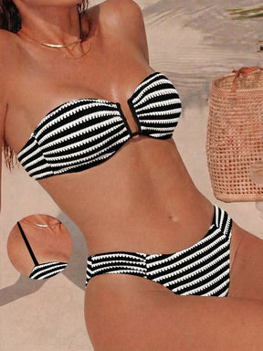Biquíni Bandeau Listrado Náutico Camille