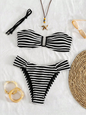 Biquíni Bandeau Listrado Náutico Camille