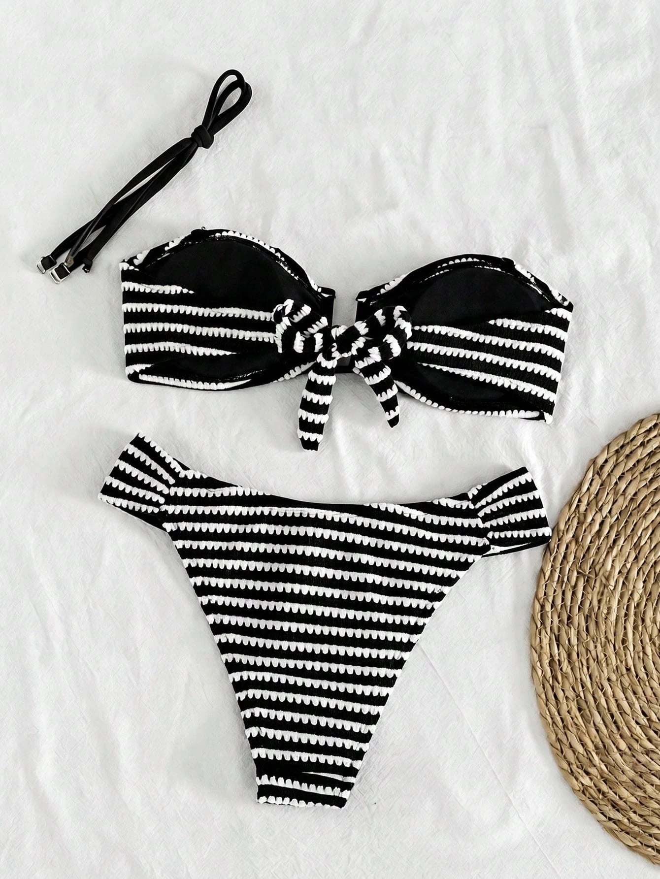 Biquíni Bandeau Listrado Náutico Camille