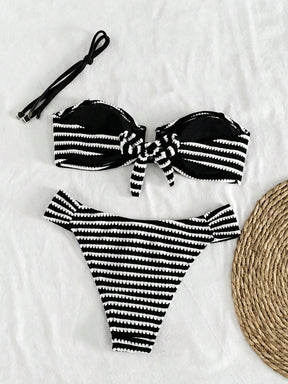 Biquíni Bandeau Listrado Náutico Camille