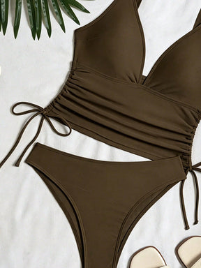 Tankini Drapeado Decote V Resort