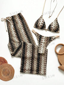 Conjunto Biquíni Tricô 3 Peças Mia