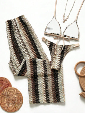 Conjunto Biquíni Tricô 3 Peças Mia