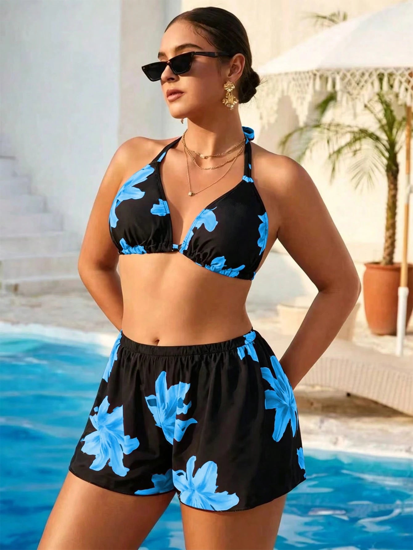Conjunto Biquíni 3 Peças Tropical Plus Size