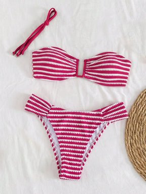 Biquíni Bandeau Listrado Náutico Camille