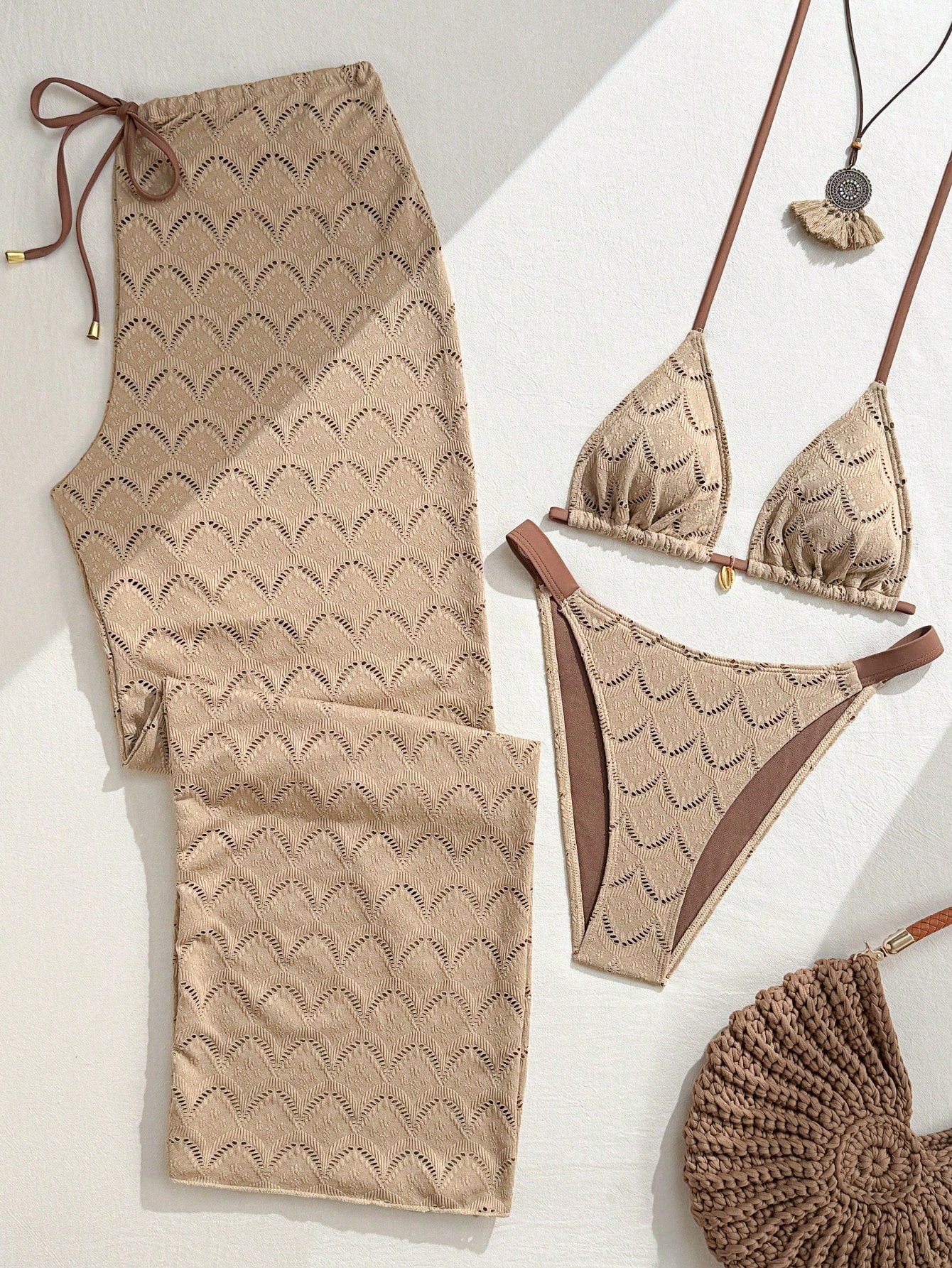 Conjunto 3 Peças Biquíni com Calça Resort Alinne
