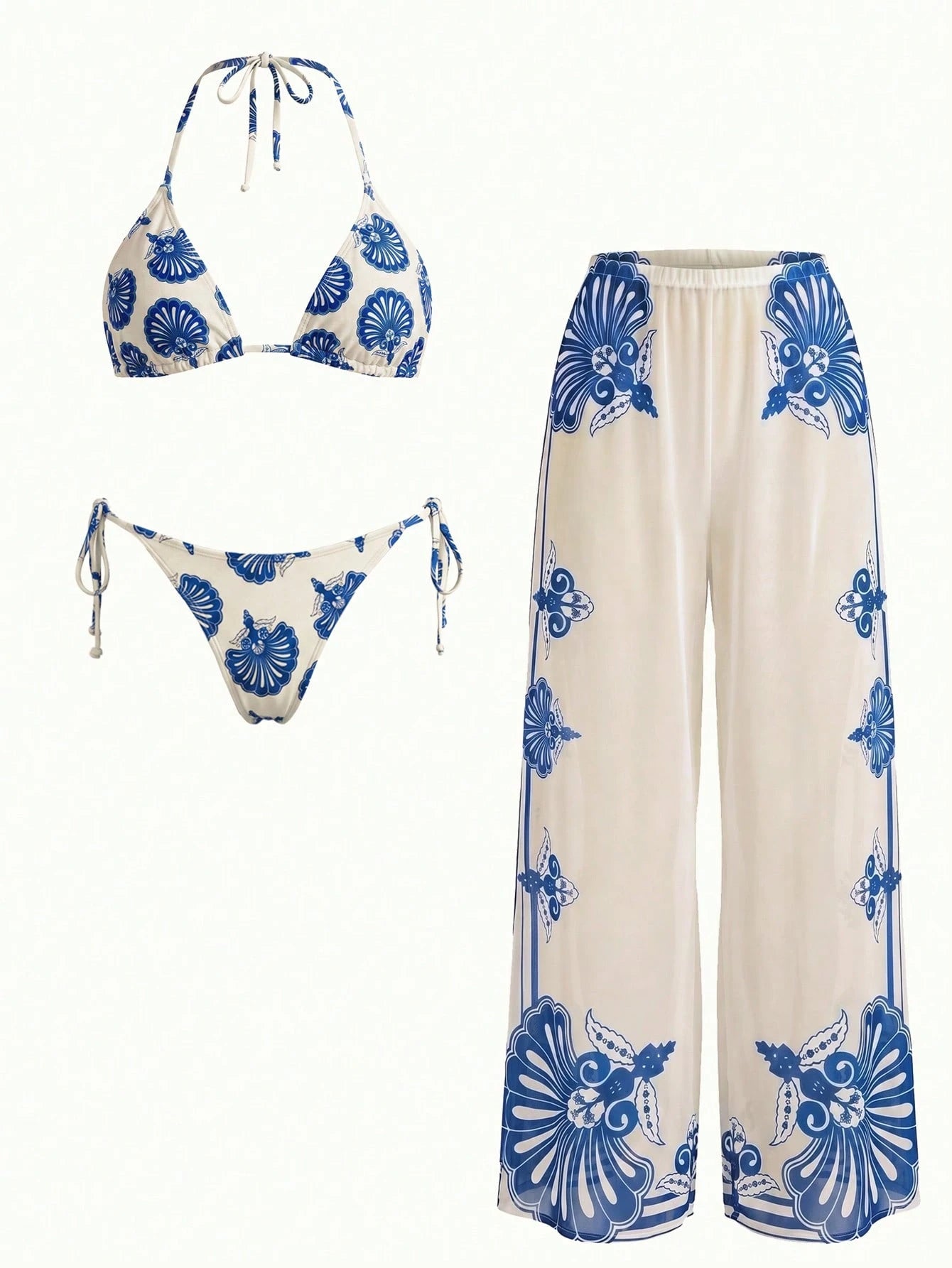 Conjunto Biquíni 3 Peças Tropical Marcela