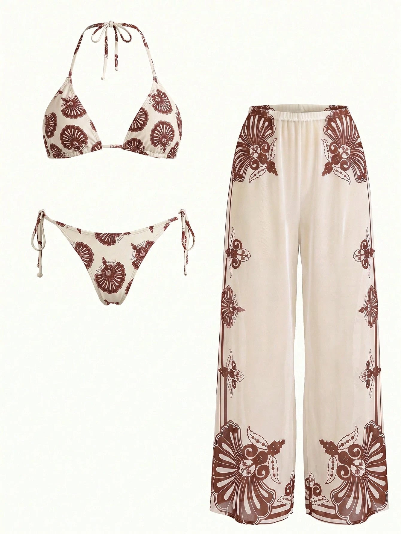 Conjunto Biquíni 3 Peças Tropical Marcela