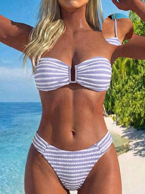 Biquíni Bandeau Listrado Náutico Camille